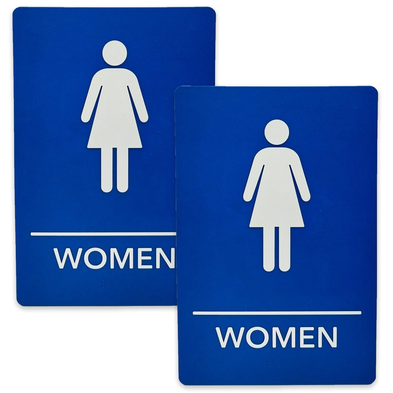 ADA-Compliant Wayfinding Signs – Durable, Non-Glare, Scratch-Resistant & Ready to Install. Featuring Grade 2 Braille & Raised Tactile Text, These Premade Signs Ensure Easy Compliance for Businesses 2 Pack